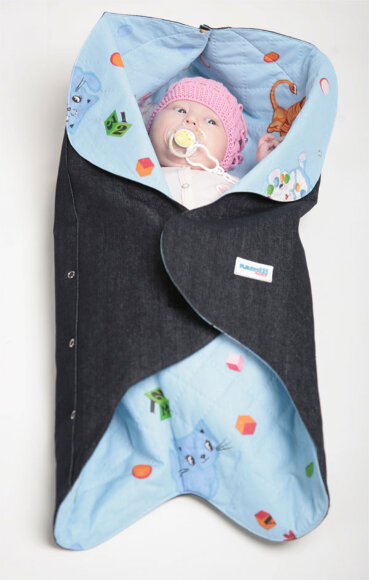 Конверт для новорожденного Ramili Light Denim Style Blue (прорези для ремней)